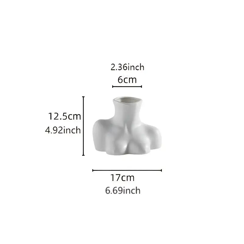 White Ceramic Female Bust Vase