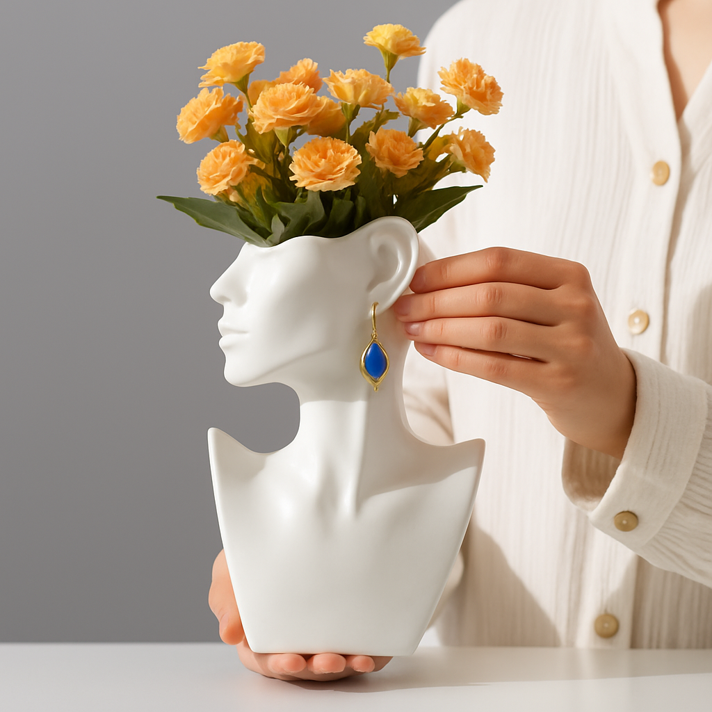 Ceramic Vase with Earring