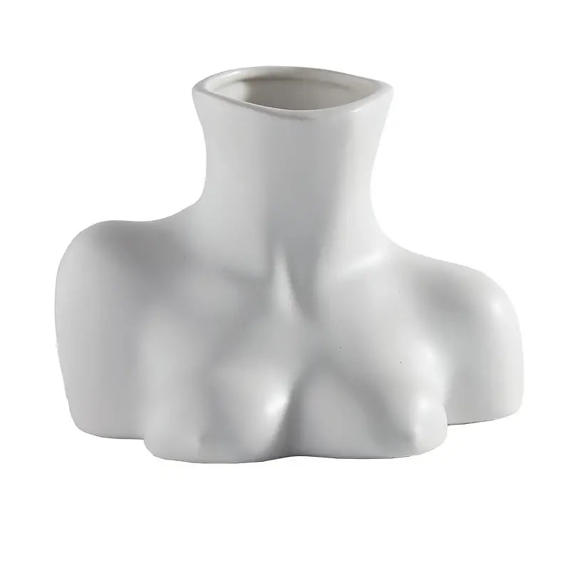 White Ceramic Female Bust Vase