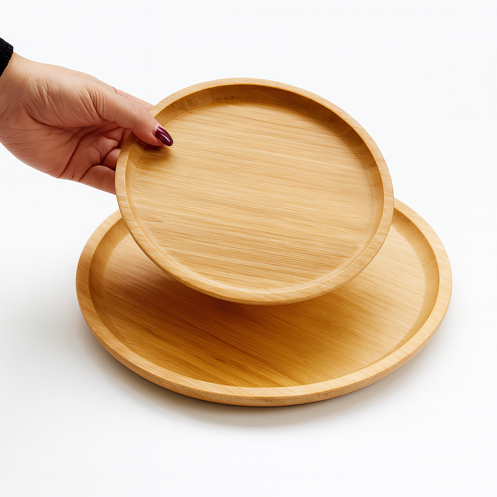 Round Bamboo Trays