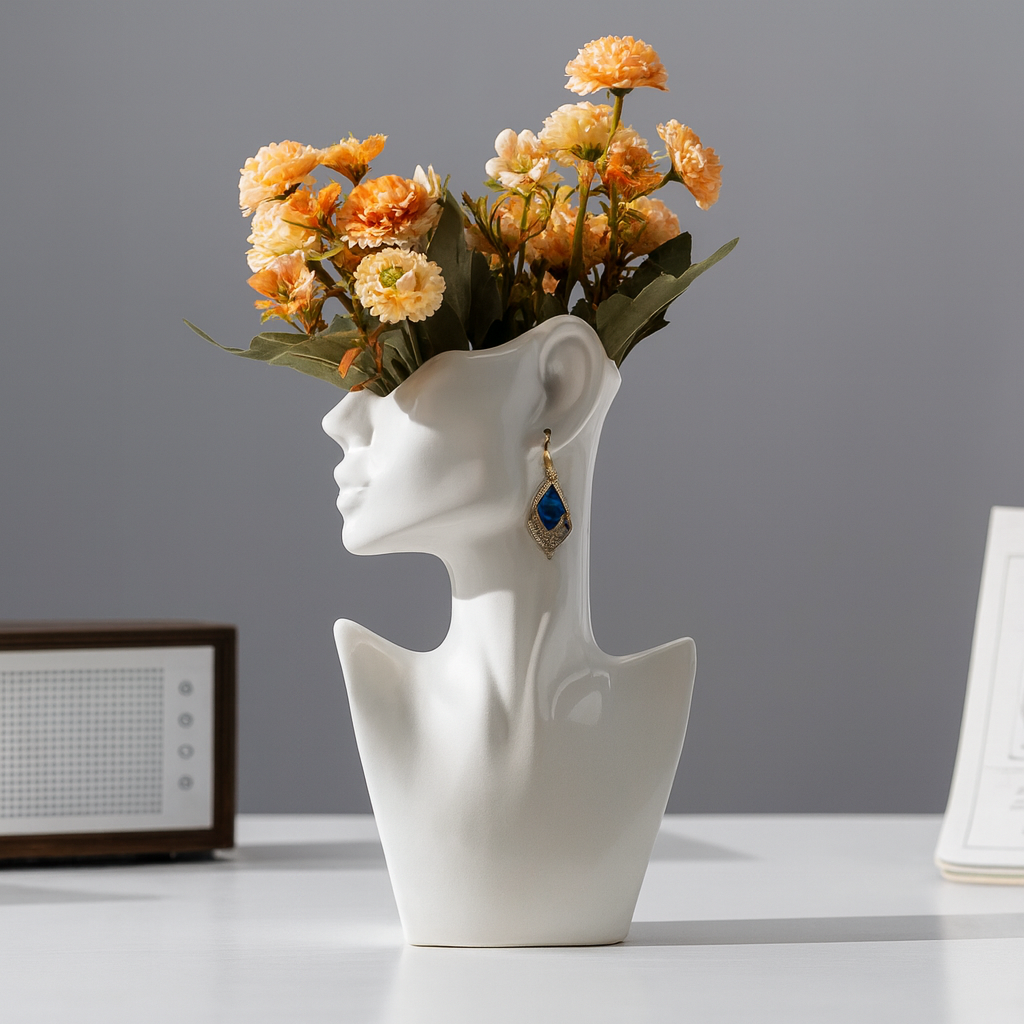 Ceramic Vase with Earring