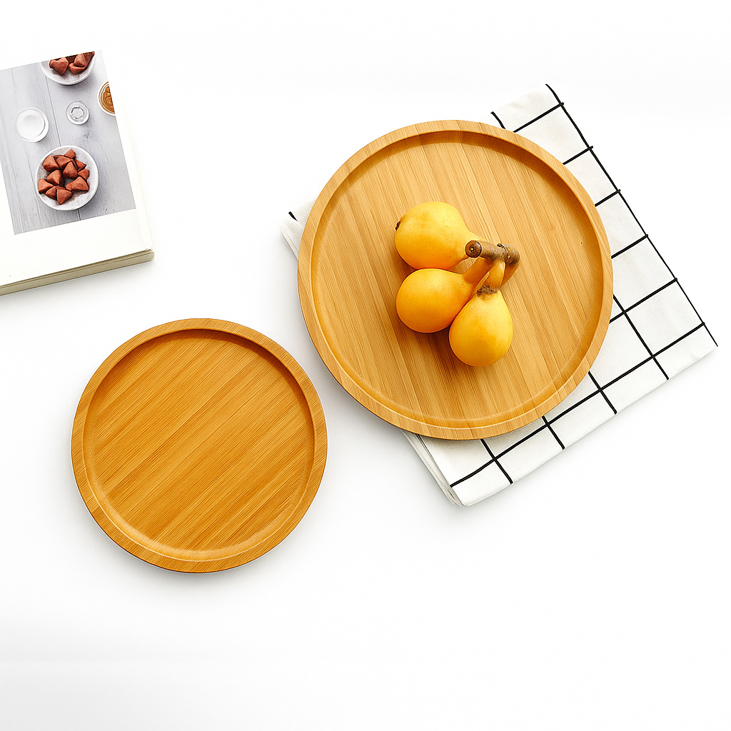 Round Bamboo Trays