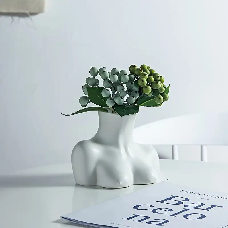 White Ceramic Female Bust Vase